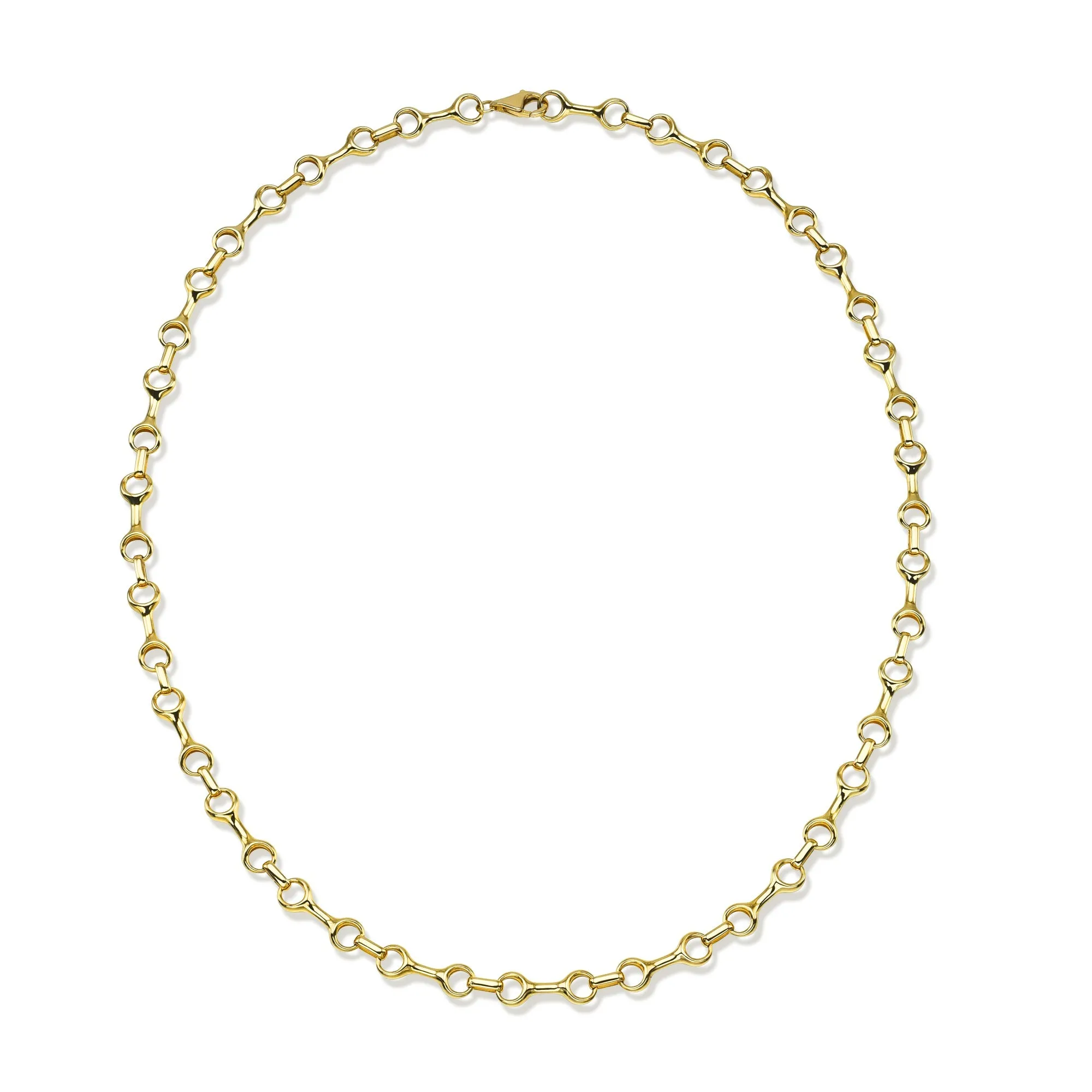 14k Gold Horsebit Link Chain Necklace
