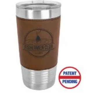 16 oz  Leatherette Stainless Steel Travel Mug- Tumbler
