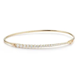 18K Gold "Lunado" Pave Diamond Bangle