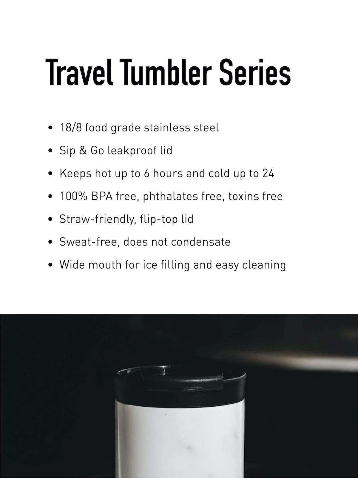 24Bottles Travel Tumbler Carrara 350ml