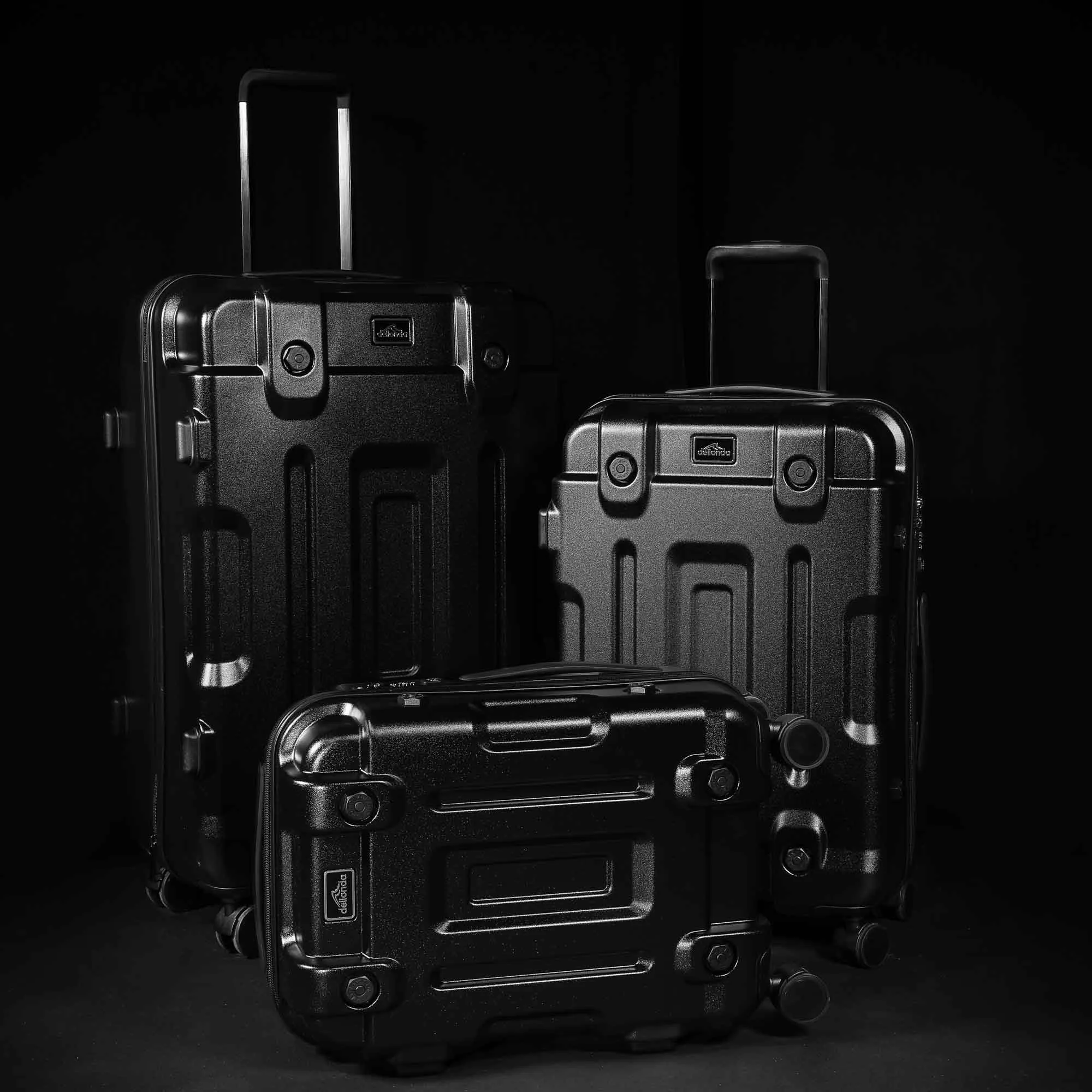 3-Piece Lightweight ABS/PC Luggage Set with TSA Locks  - 20", 24", 28" - Black - DL10