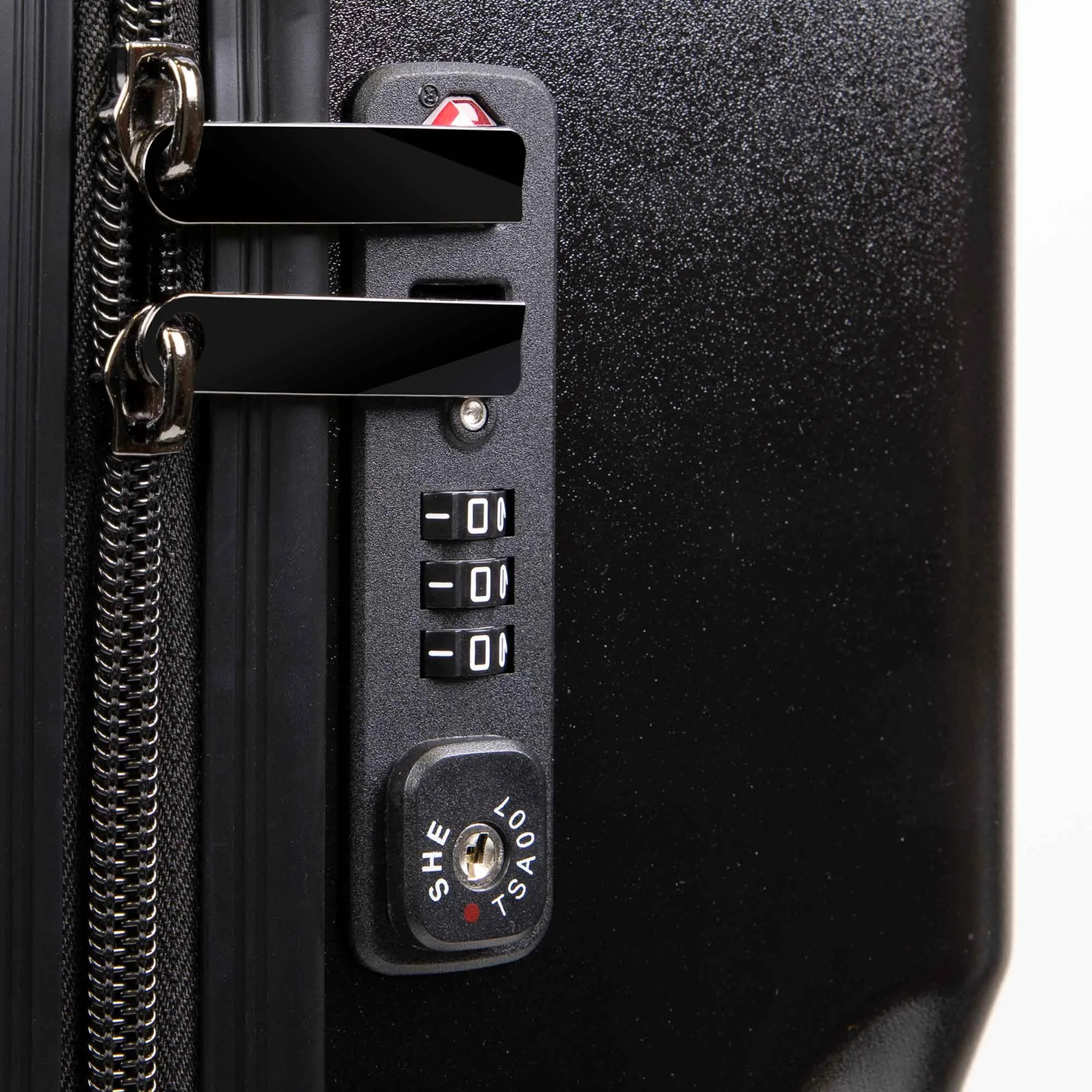 3-Piece Lightweight ABS/PC Luggage Set with TSA Locks  - 20", 24", 28" - Black - DL10
