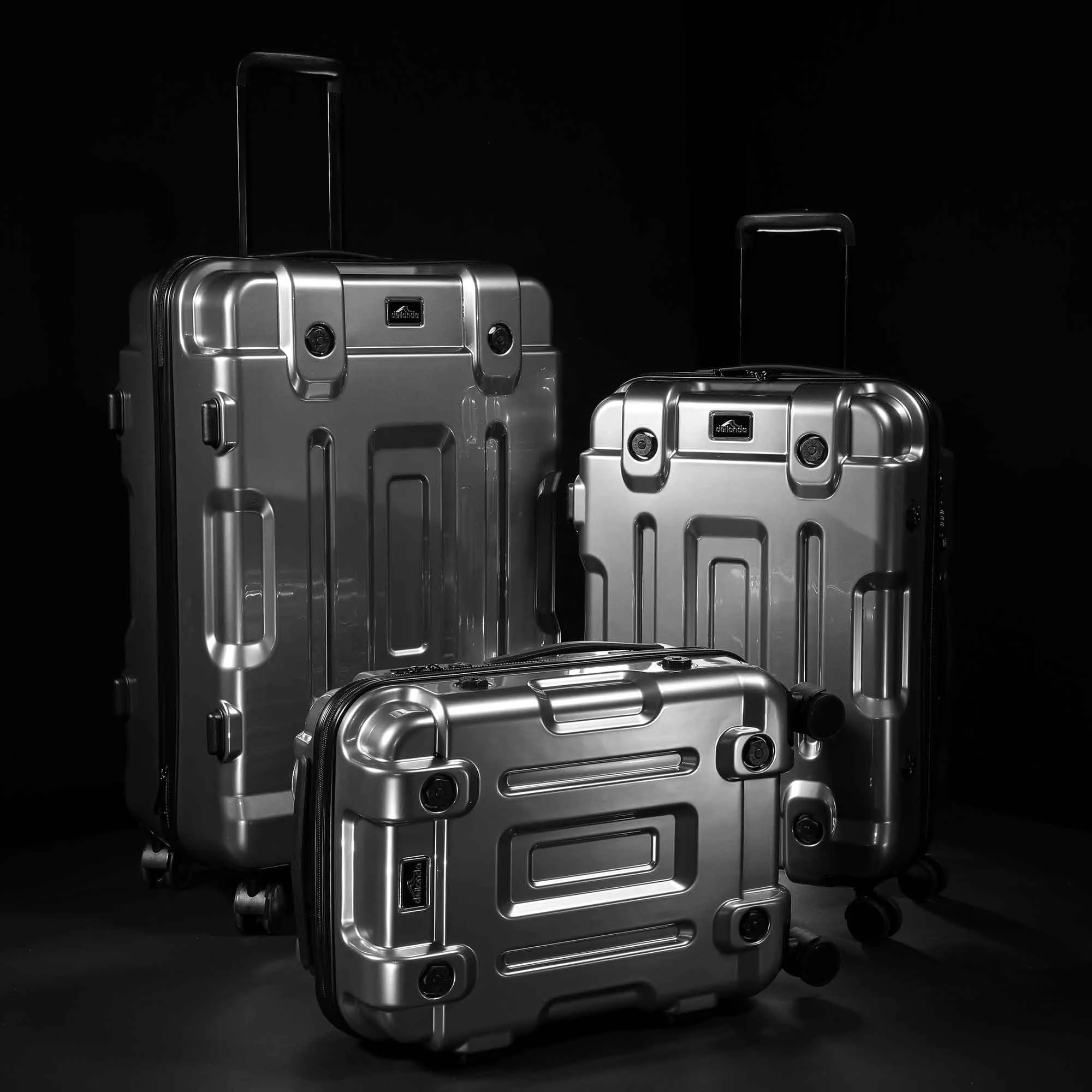 3-Piece Lightweight Luggage Set with TSA Lock, ABS/PC - 20", 24", 28" - Silver - DL9