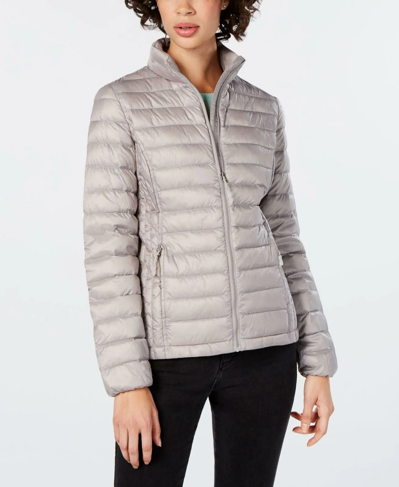32 Degrees Women's Packable Down Puffer Coat Silver Small