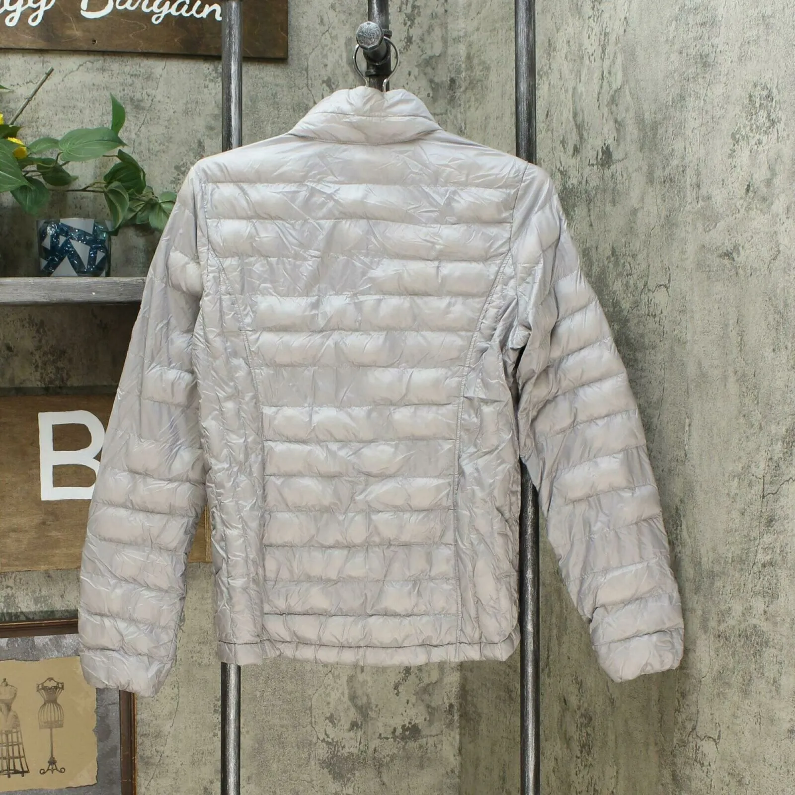 32 Degrees Women's Packable Down Puffer Coat Silver Small