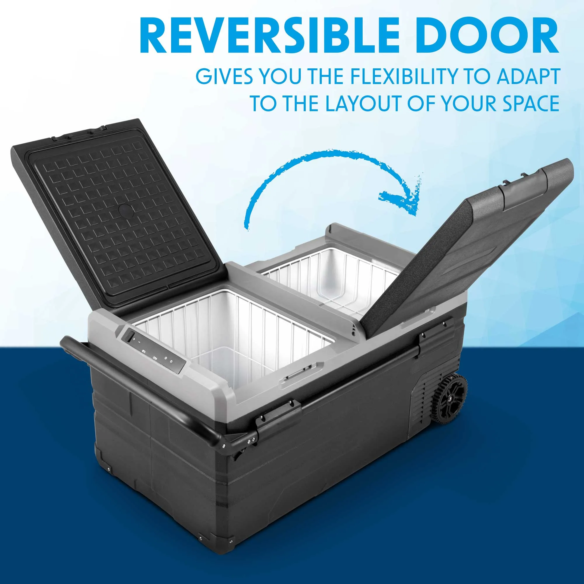 75L Portable Car Fridge, Freezer, 12/24V Dual Zone Compressor - DL127