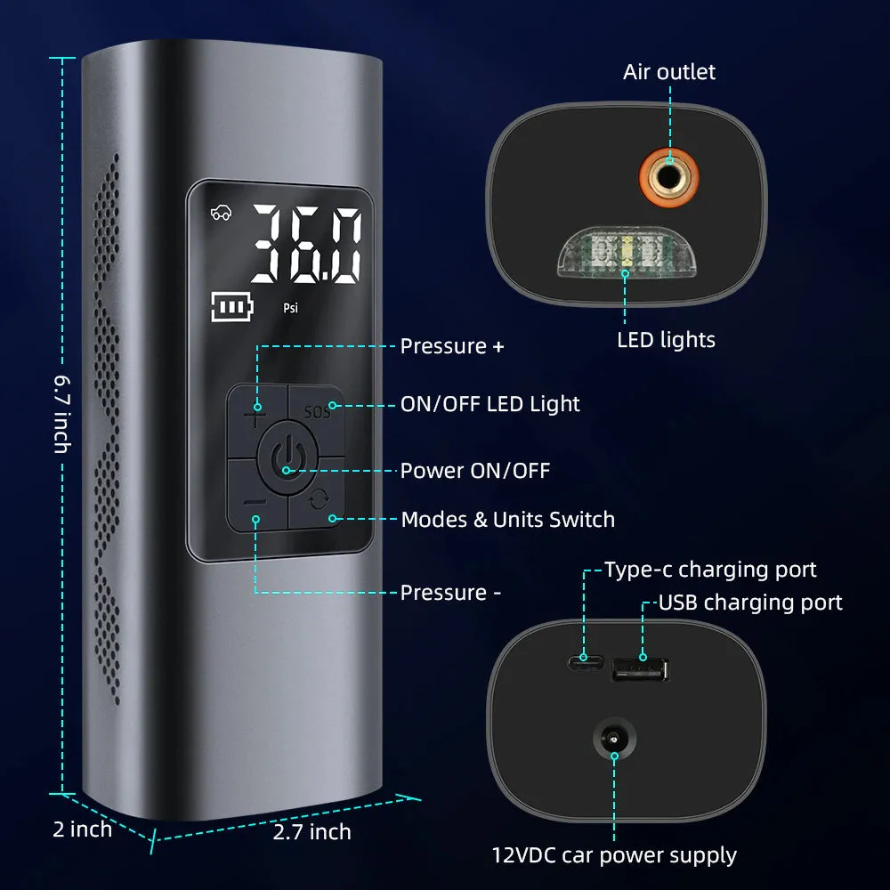 Air Pump Portable Wireless Tire Compressor