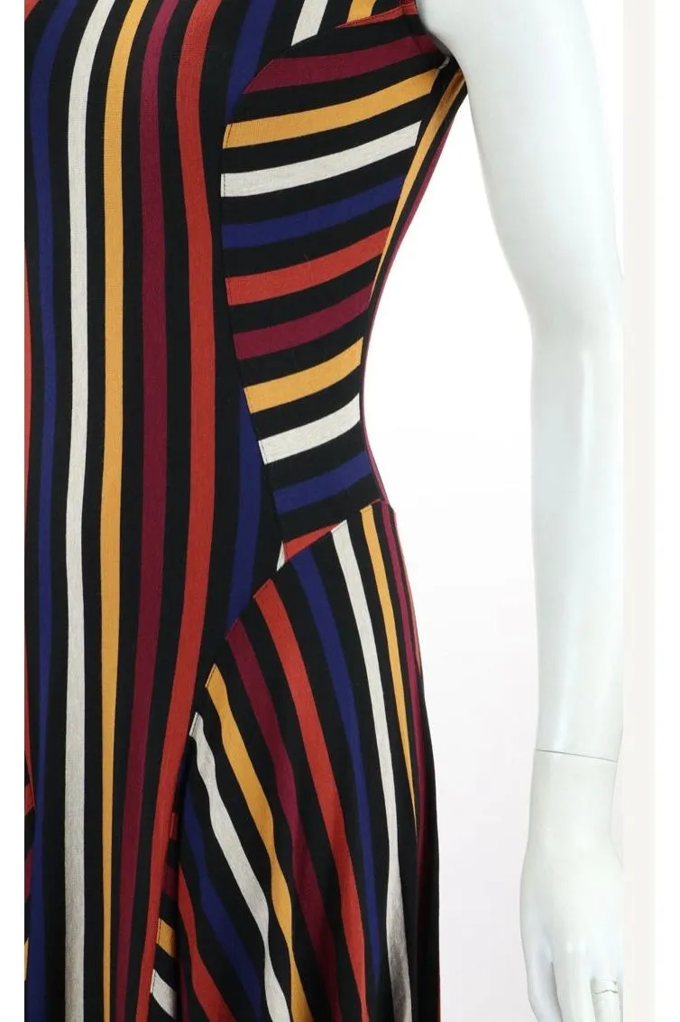 Amber Scooped Neckline Sleeveless Mid-Length Fit N Flare Jacquard Dress