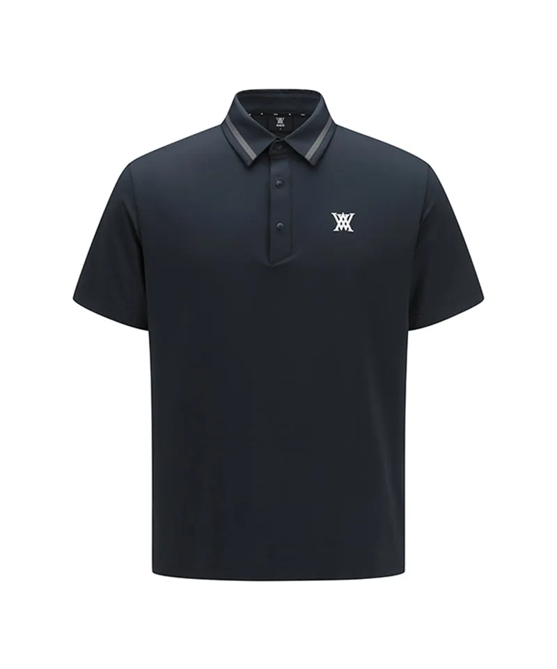 ANEW Golf: Men Back Triangular Point Short T-Shirt - D/Grey