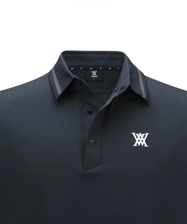 ANEW Golf: Men Back Triangular Point Short T-Shirt - D/Grey