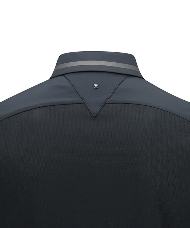 ANEW Golf: Men Back Triangular Point Short T-Shirt - D/Grey