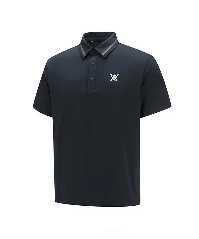 ANEW Golf: Men Back Triangular Point Short T-Shirt - D/Grey