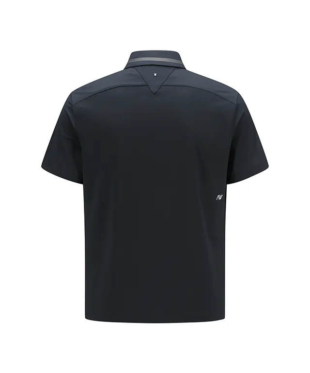 ANEW Golf: Men Back Triangular Point Short T-Shirt - D/Grey