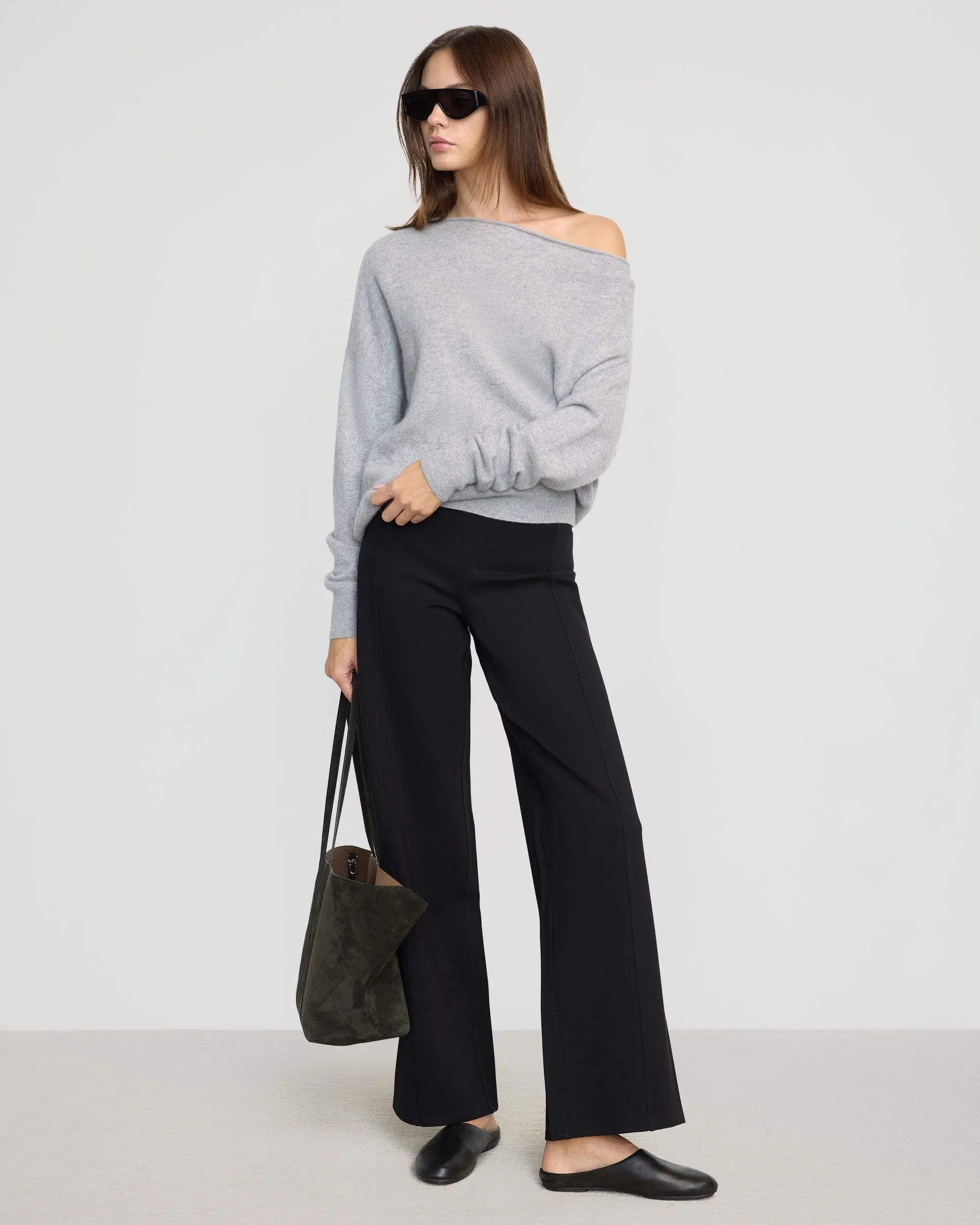 Anh Wide-Leg Ponte Stretch Pant