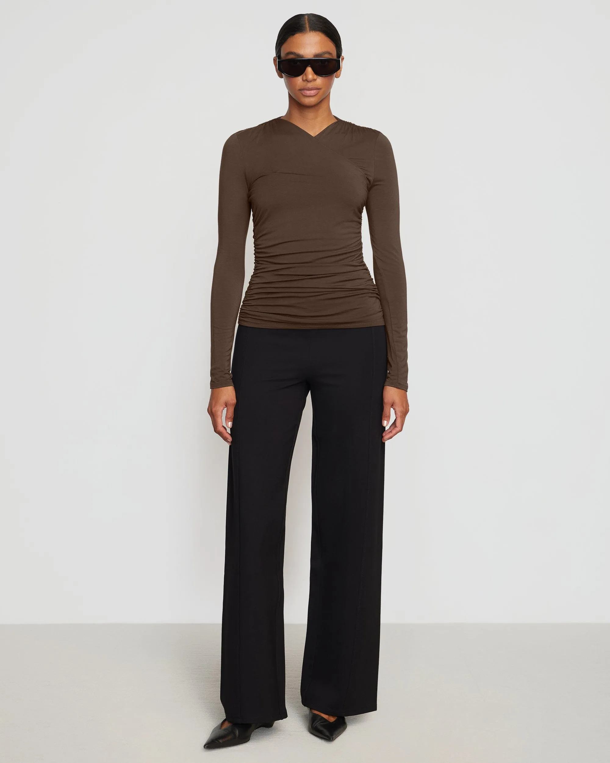 Anh Wide-Leg Ponte Stretch Pant