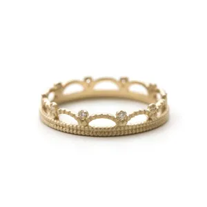Art Deco Crown Diamond Band