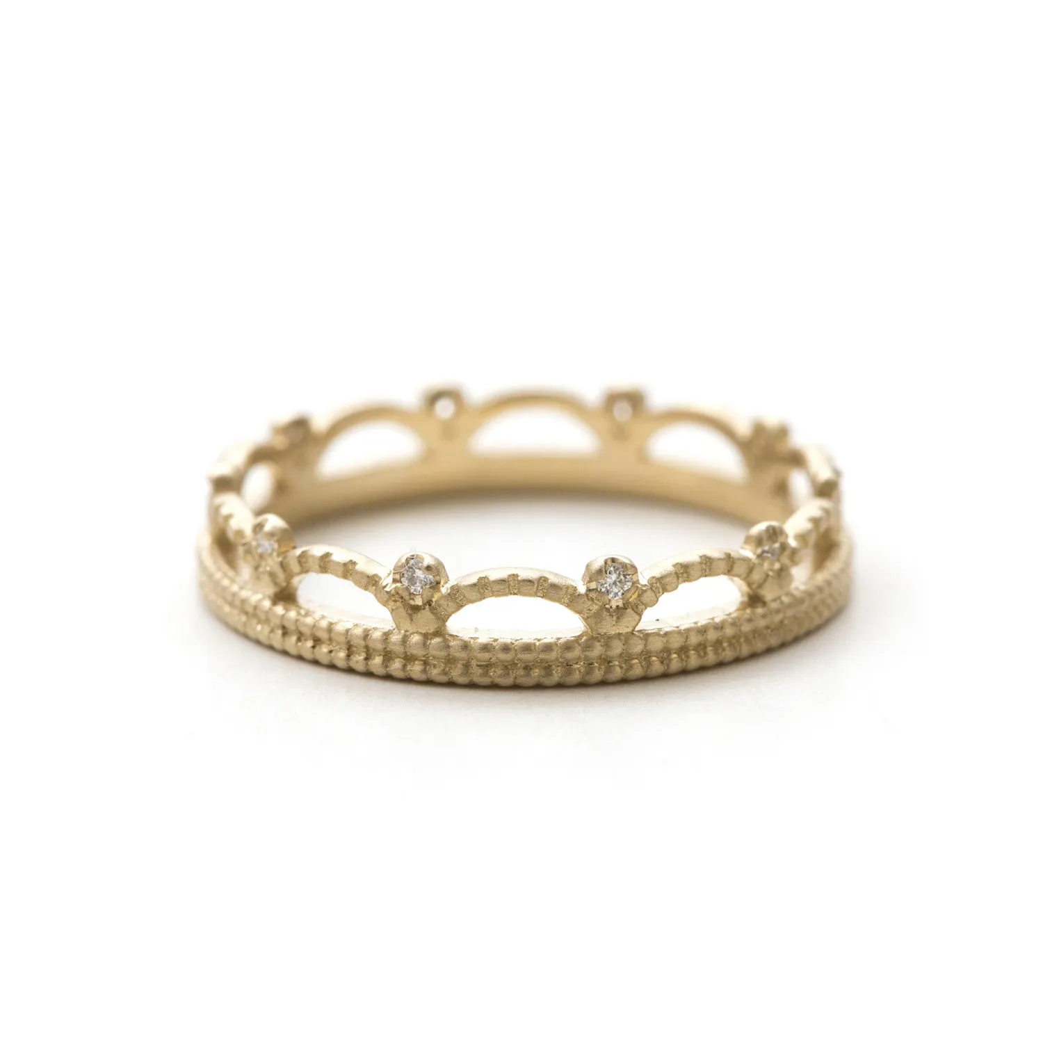 Art Deco Crown Diamond Band