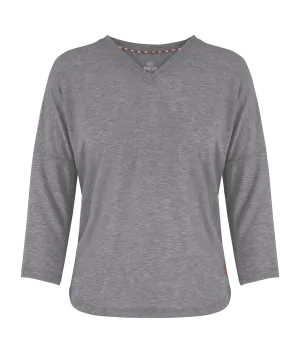 Asha V-Neck 3/4 Sleeve Top - Kharani Grey