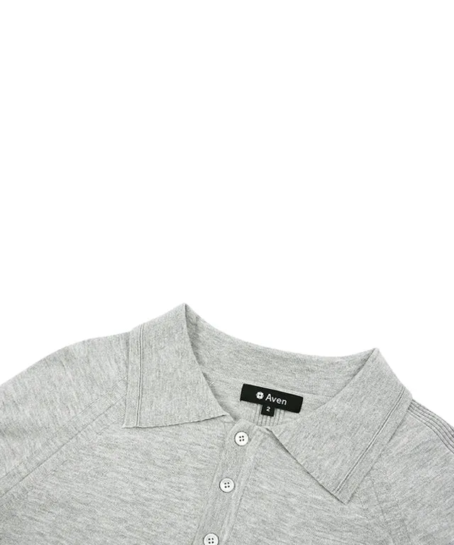 AVEN Men's Basic Polo Knit - Gray