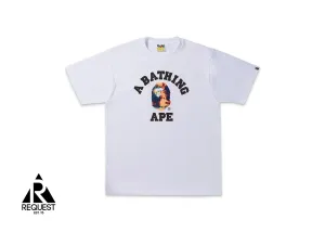 BAPE Tie Dye College Tee “White/Navy”