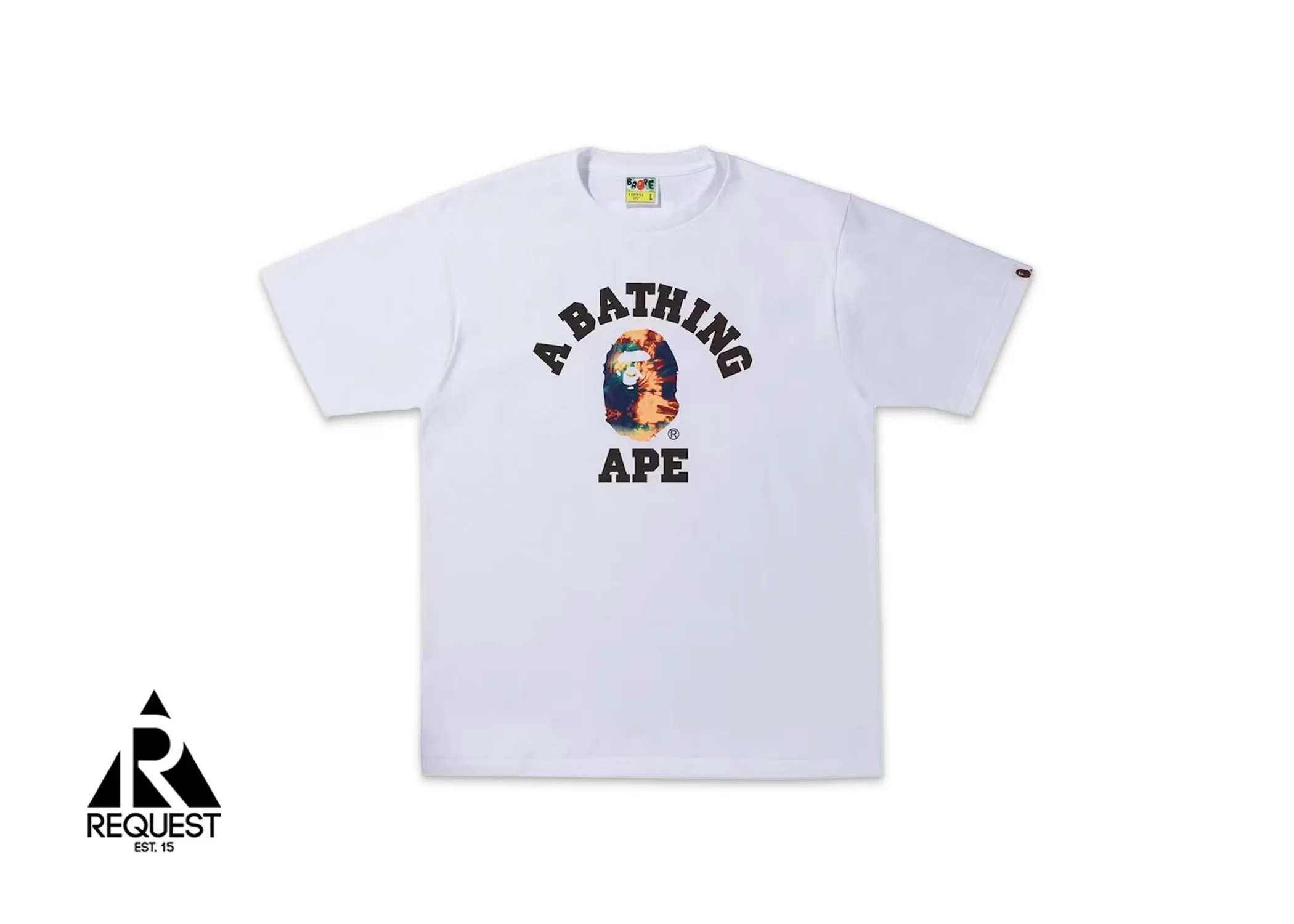 BAPE Tie Dye College Tee “White/Navy”