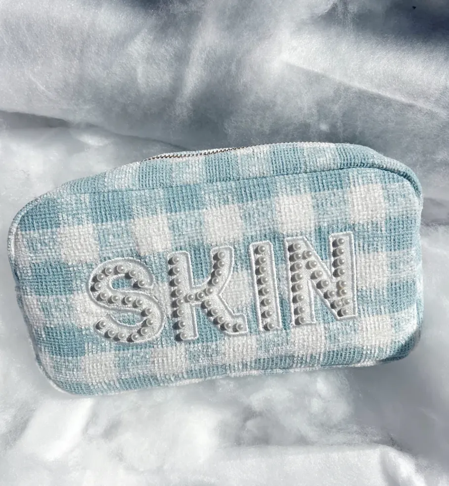 Blue Plaid Medium Bag "Skin"