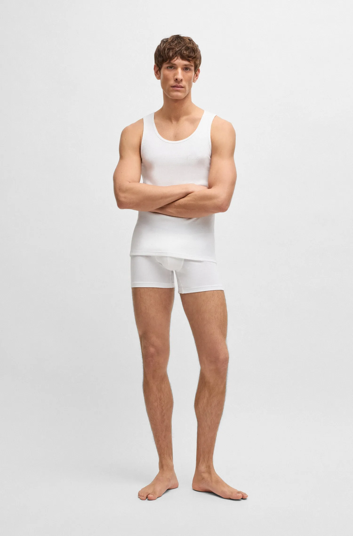 BOSS Vests Regular Fit in Cotton - TANKTOP3P RIBCLASSIC 10271762 01-50542132