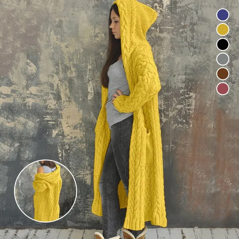 Braided Lazy Hooded Sweater