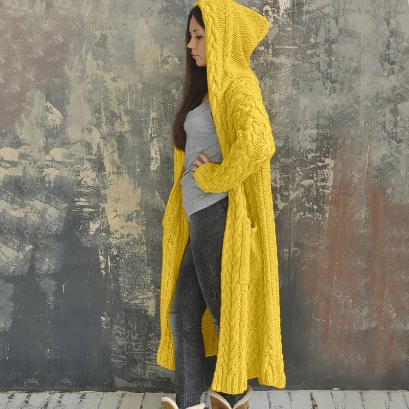 Braided Lazy Hooded Sweater