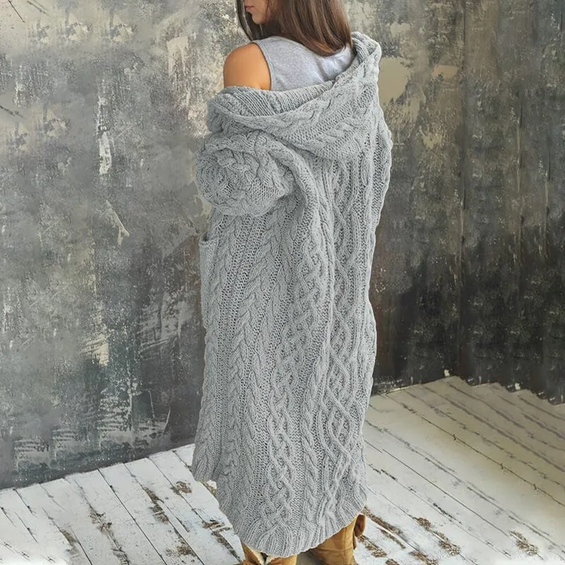 Braided Lazy Hooded Sweater