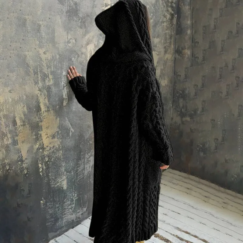 Braided Lazy Hooded Sweater