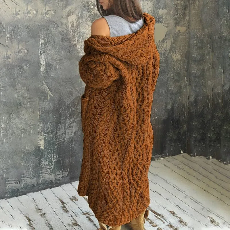 Braided Lazy Hooded Sweater