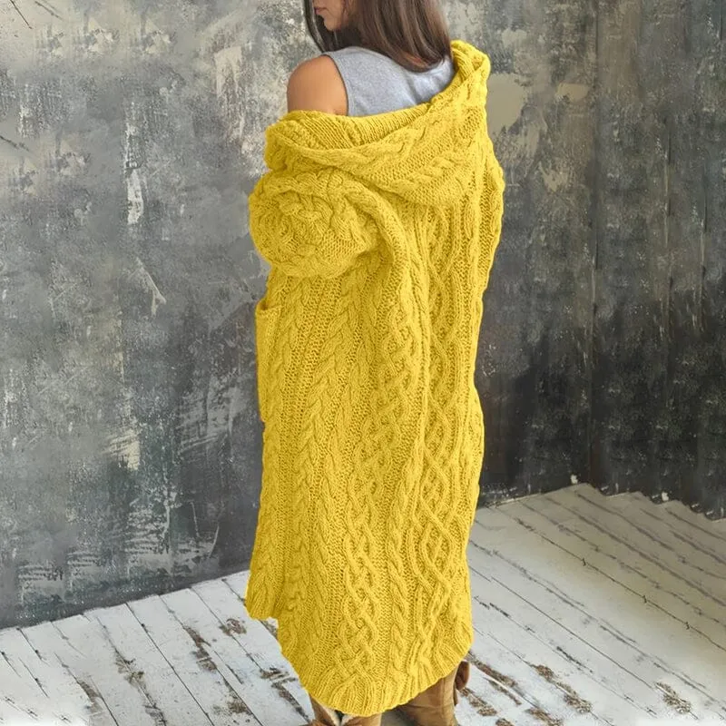 Braided Lazy Hooded Sweater