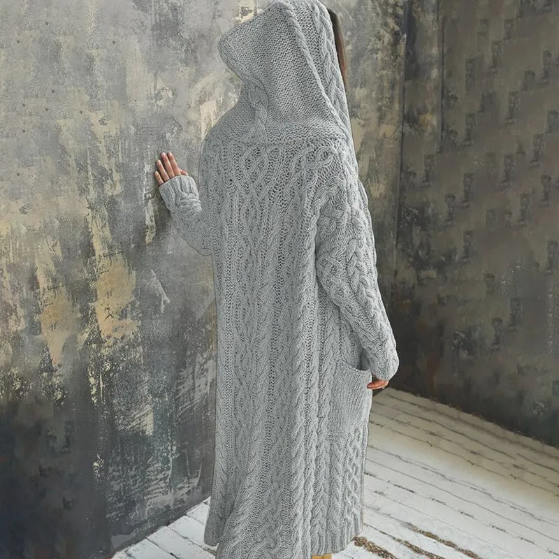 Braided Lazy Hooded Sweater