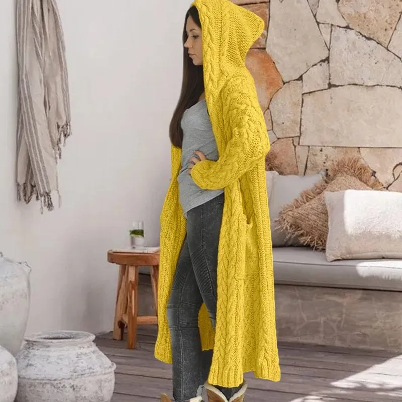 Braided Lazy Hooded Sweater