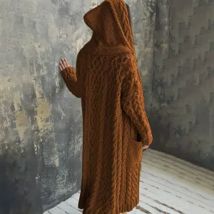 Braided Lazy Hooded Sweater