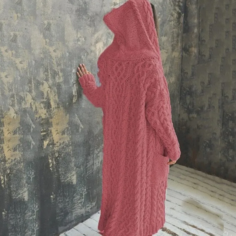Braided Lazy Hooded Sweater