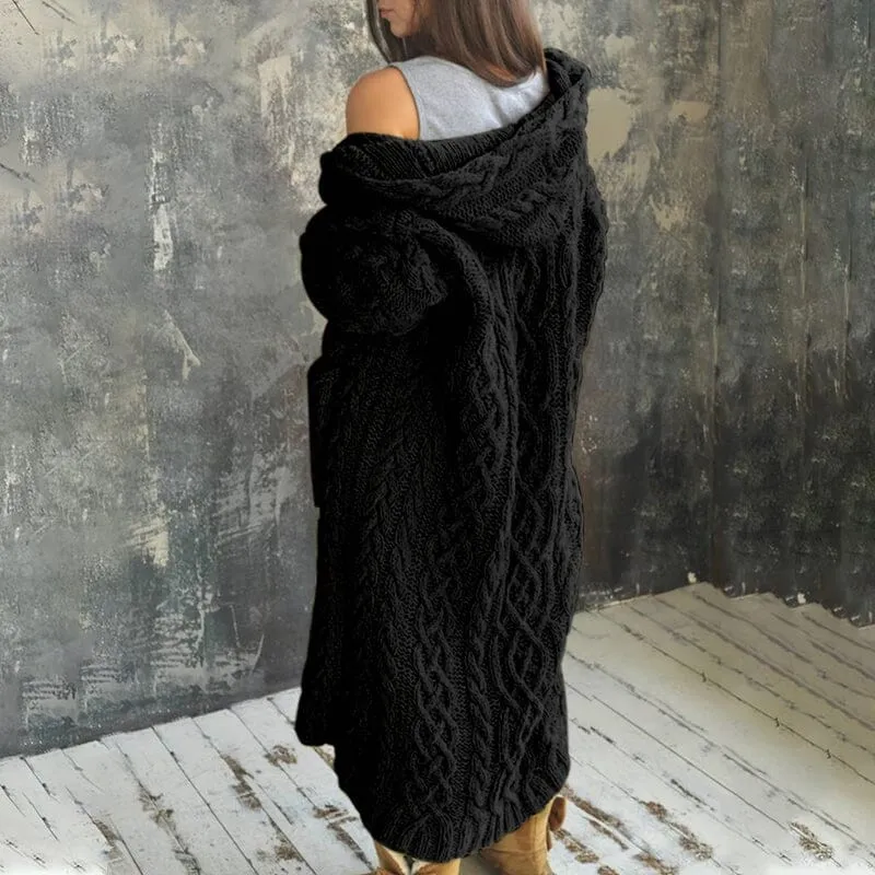 Braided Lazy Hooded Sweater