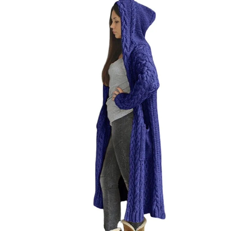 Braided Lazy Hooded Sweater