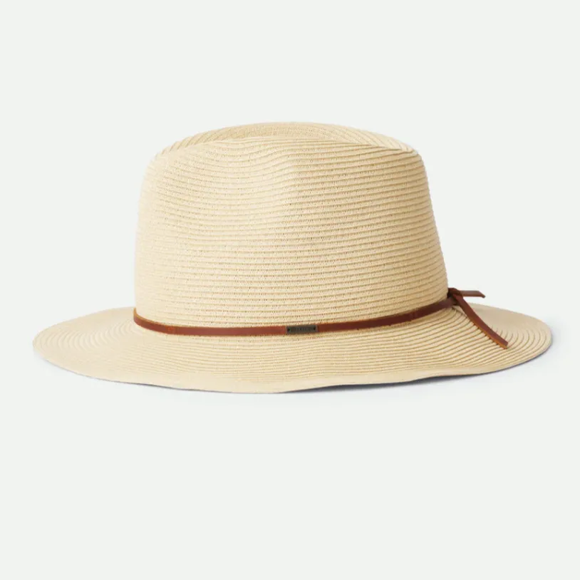 BRIXTON   WESLEY STRAW PACKABLE FEDORA