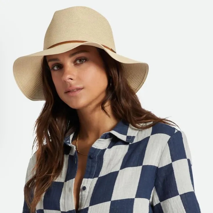 BRIXTON   WESLEY STRAW PACKABLE FEDORA