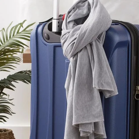 Bucky Blanket Scarf - Gray Stripe