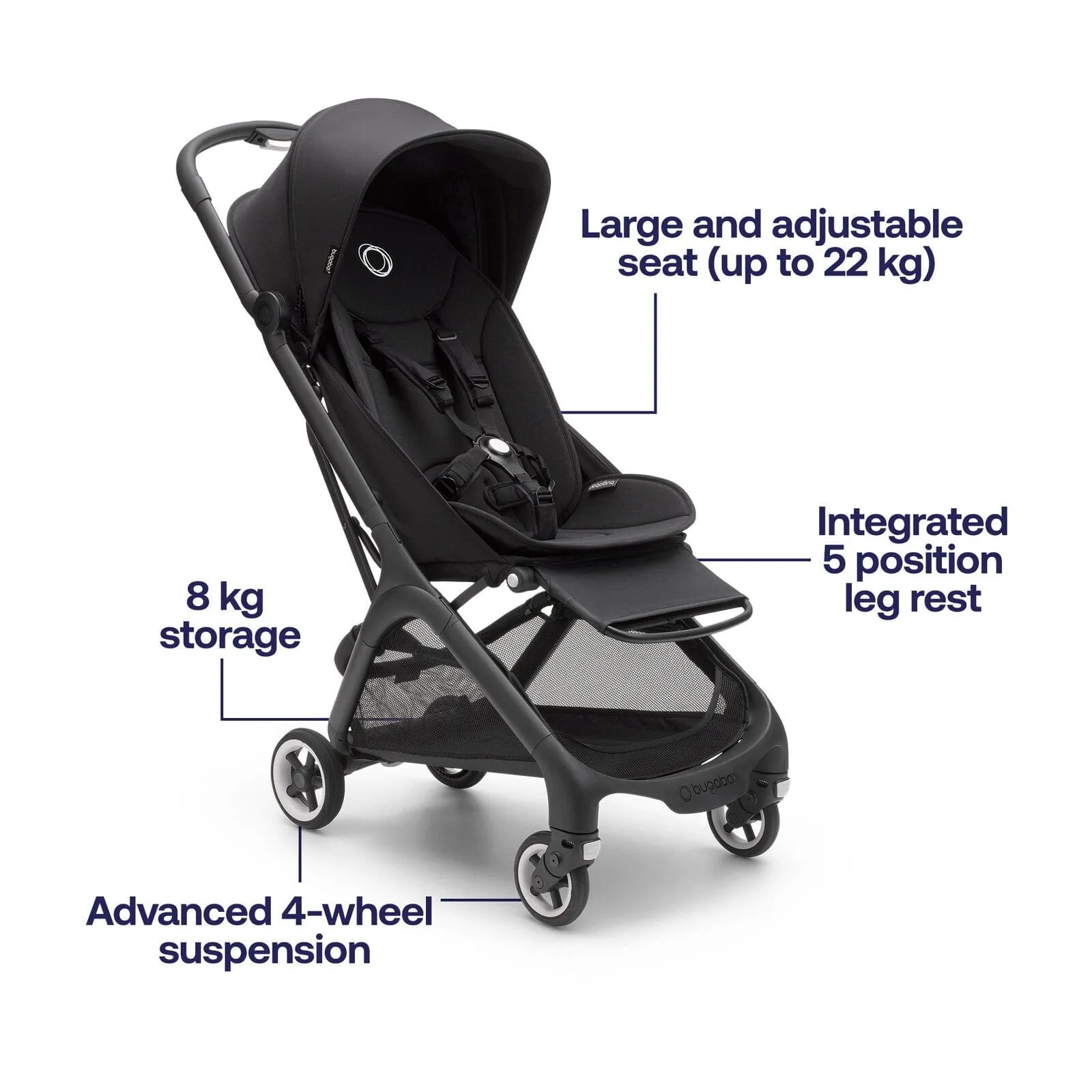 Bugaboo Butterfly Stroller with Travel Bag & Bumper Bar - Forest Green