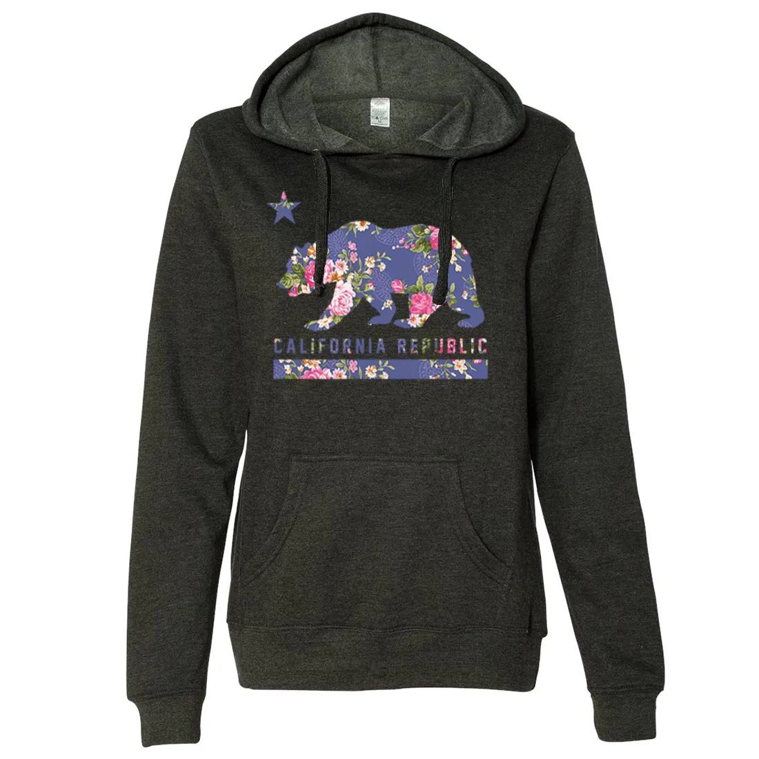 California Republic Paisley Flower Bear Ladies Lightweight Fitted Hoodie