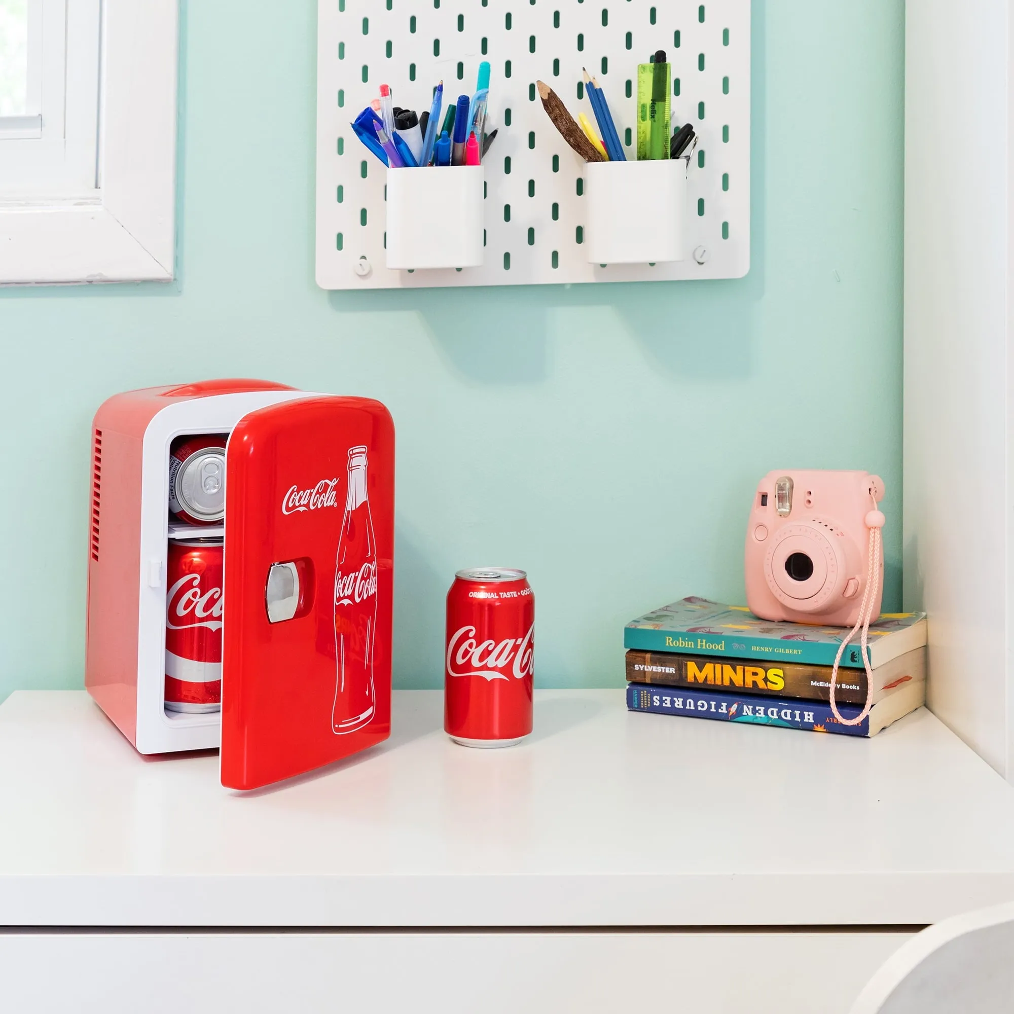 Coca-Cola 6 Can Mini Fridge Portable 4L Mini Cooler Travel Compact Refrigerator