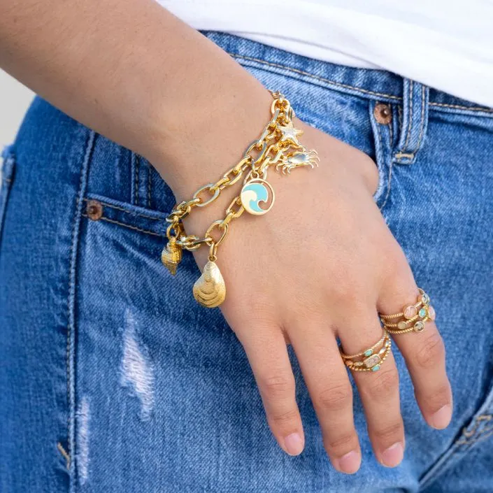 Collectible Travel Treasures™ Wave Charm Gold