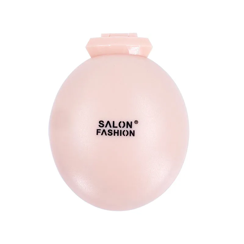 Compact Folding Travel Mirror with Hair Brushes