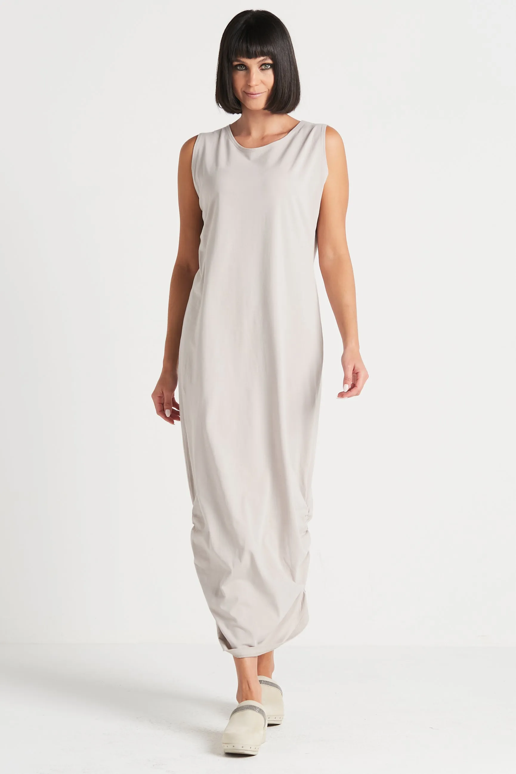 Cotton Lycra Ruched Tank Dress