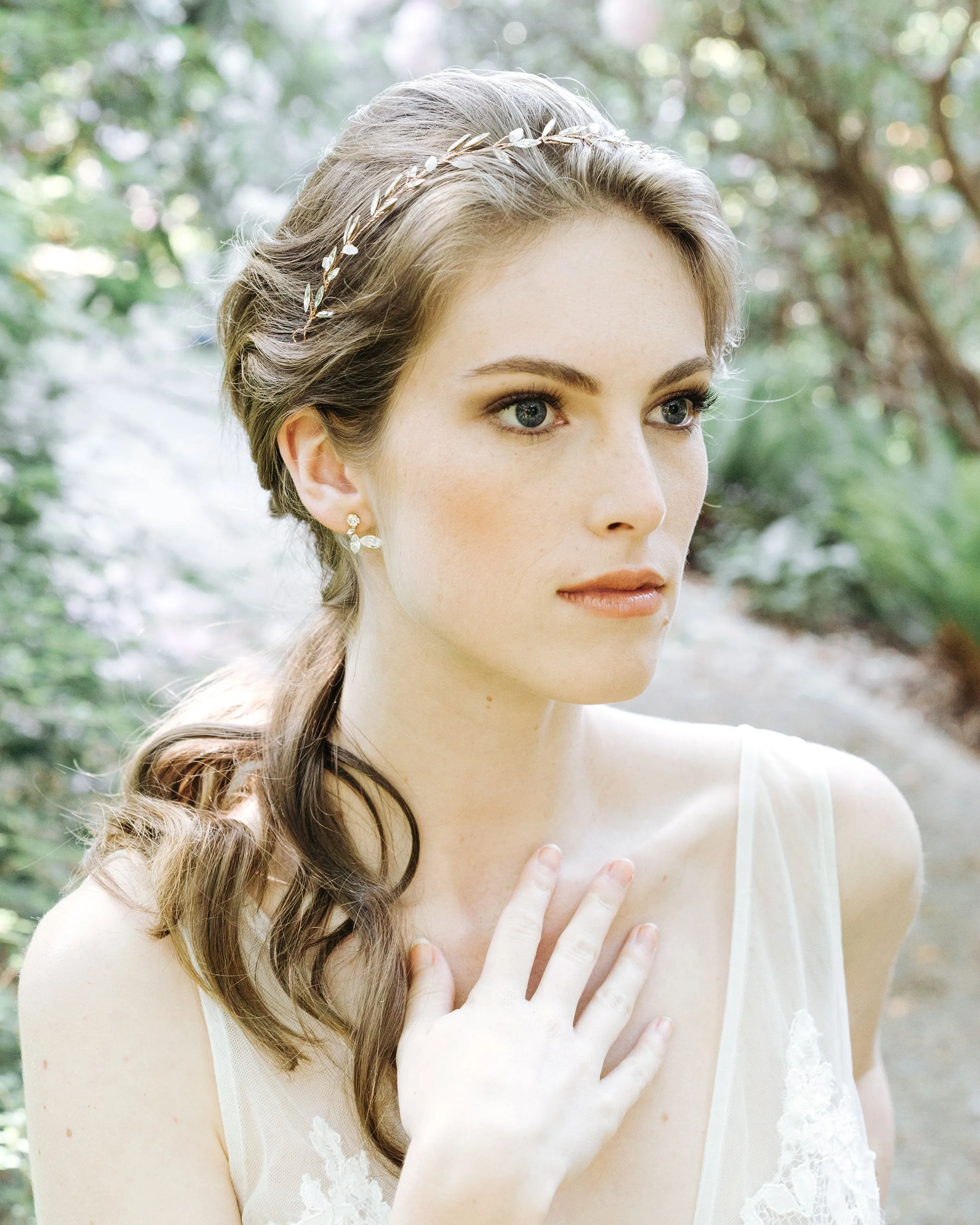Crystal Leaf Earrings