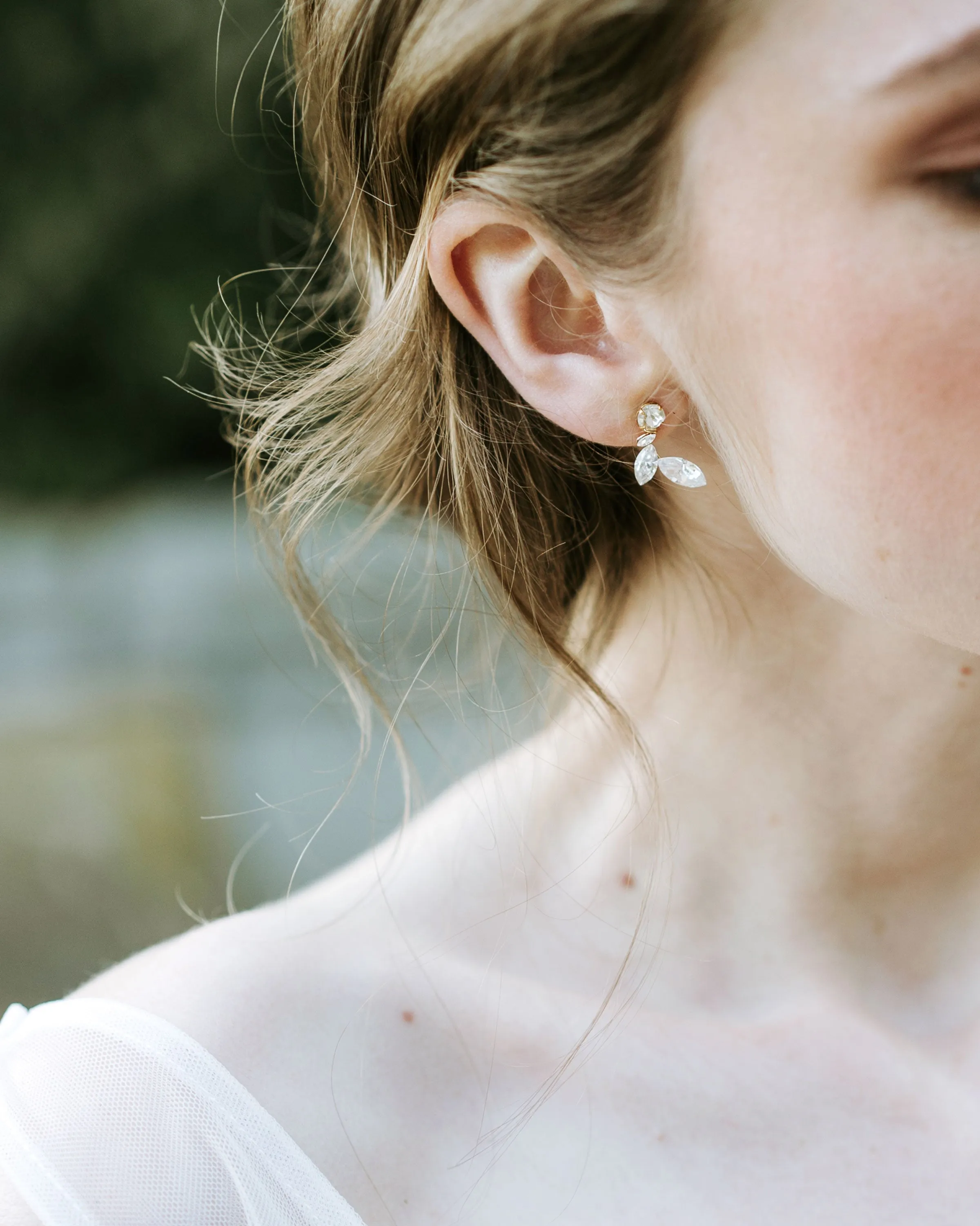 Crystal Leaf Earrings